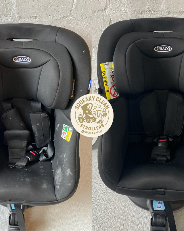 Before and after pram clean